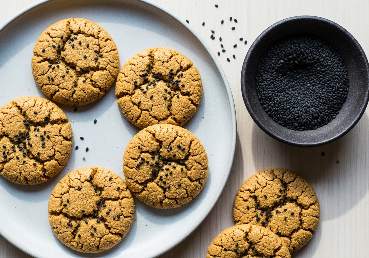 Umami Miso & Black Sesame Peanut Butter Cookies