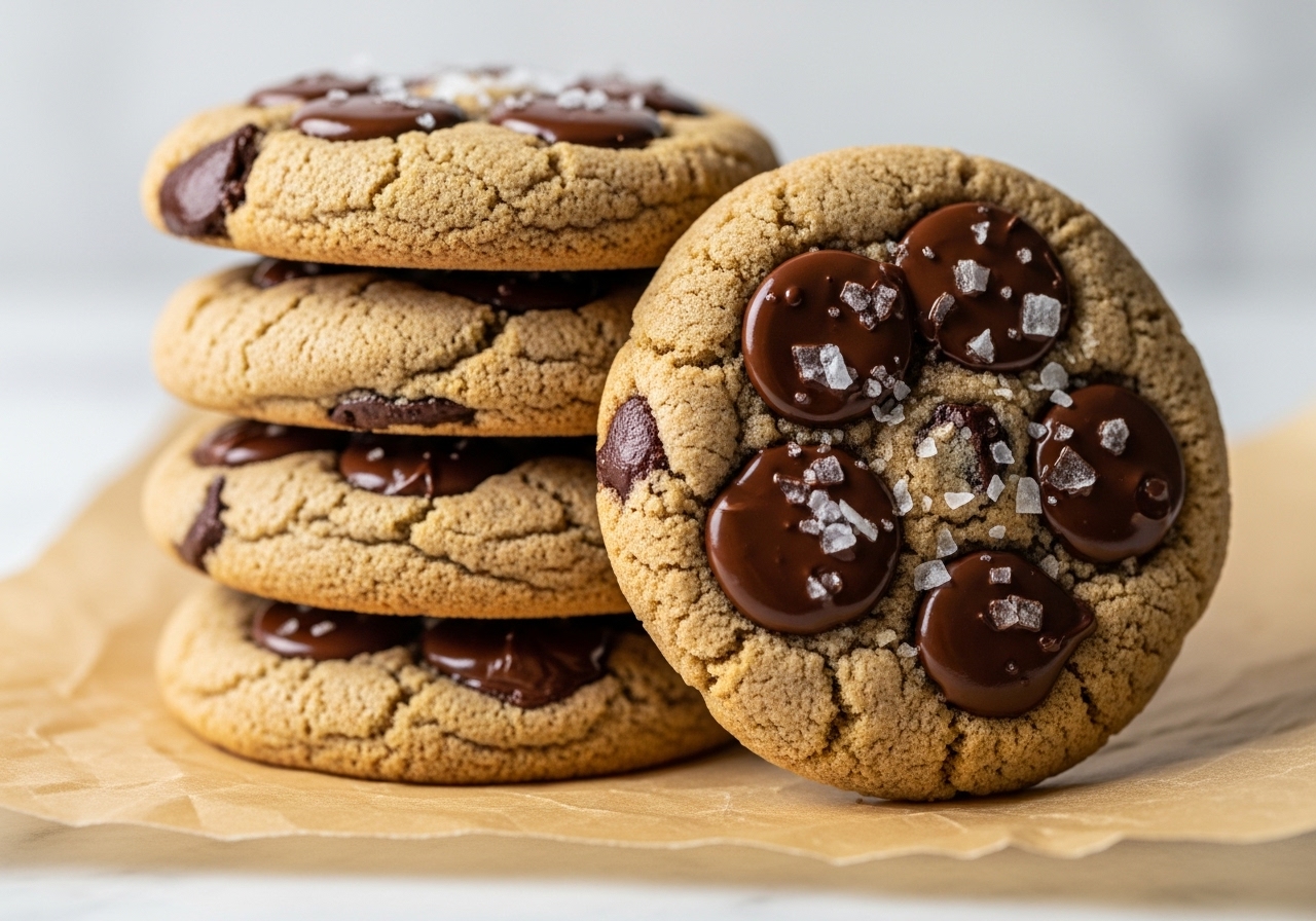 Vegan Tahini & Dark Chocolate Chunk Cookies
