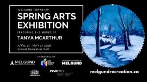 We’re thrilled to welcome Dryden artist Tanya McArthur to our 2026 Spring Arts Exhibition. A familiar face at music events across Melgund Township and the surrounding region, Tanya brings her creative energy from the stage into the gallery—sharing a vibrant selection of recent work for audiences to experience and enjoy.