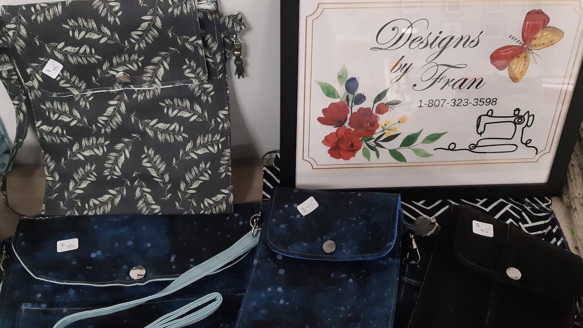 The exhibition highlights Higgins’ sewing practice, combining traditional techniques with personal storytelling through textiles.