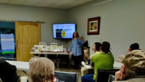 Residents attended Dyment presentation by We The Nuclear Free North on proposed nuclear waste repository impacts.