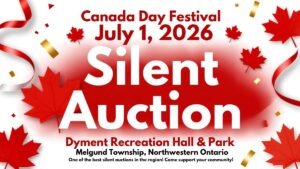 Celebrate Canada Day at Dyment Recreation Hall with a huge silent auction, live music, Cookshack favourites, kids' lemonade stand and more.