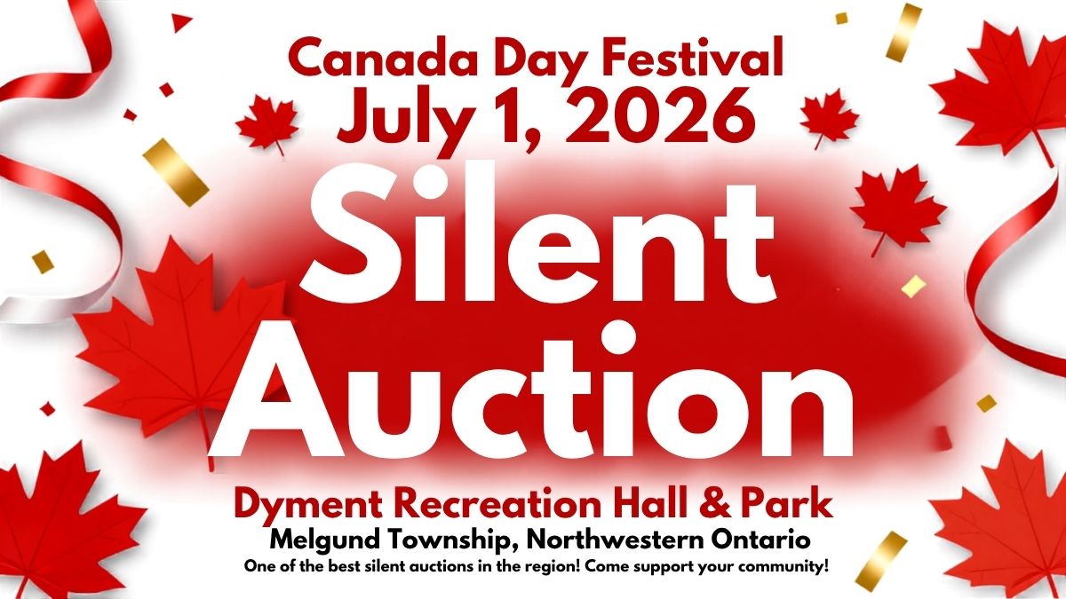 Celebrate Canada Day at Dyment Recreation Hall with a huge silent auction, live music, Cookshack favourites, kids' lemonade stand and more.