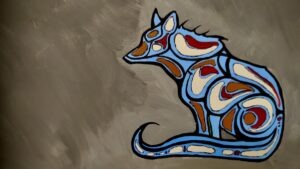 Come and see this vibrant mixed-media wolf painting by Northwestern Ontario artist Leanne Nicholson.