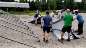 Hey Melgund and Dyment neighbours! Our giant Canada Day tents are arriving soon, and honestly, they need a bit of emotional (and physical) support to stand tall. 😅 Come out to the Dyment Recreation Hall on Saturday, June 20th to help us lift them up! We will supply the food, refreshments, and community vibes—you just bring the hands.