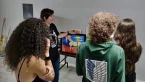 Borups Corners artist Leanne Nicholson showcases some of her work in the lower-level arts and culture space at Dyment Recreation Hall in Melgund Township, where artists and community members are gathering throughout the summer.