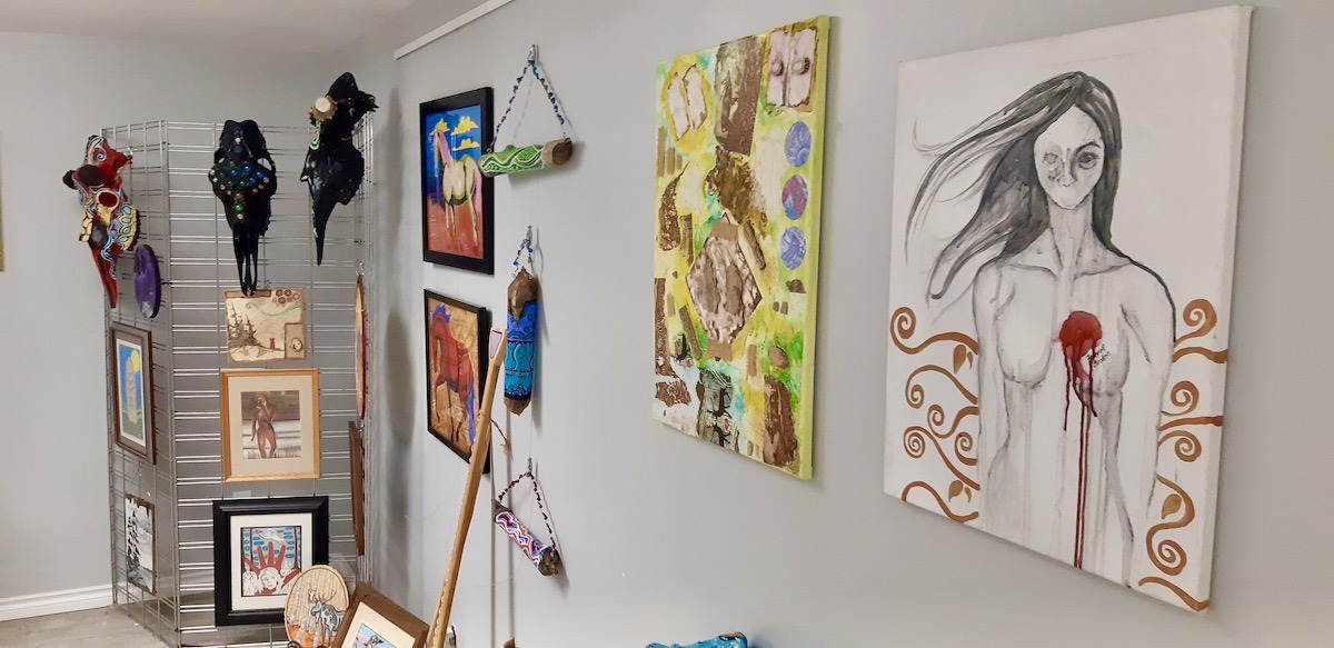 Part gallery, part creative workshop: the transformed basement level of Dyment Hall currently features work by local artist Leanne Nicholson, serving as a vibrant year-round home for community-based research and seasonal art exhibitions.