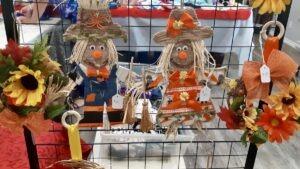 Beautiful Thanksgiving and Christmas-themed crafts were on sale by local artist Fran Higgins.