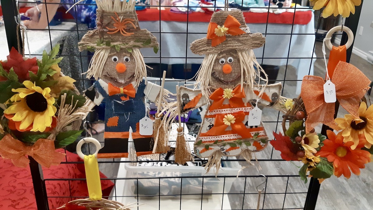 Beautiful Thanksgiving and Christmas-themed crafts were on sale by local artist Fran Higgins.